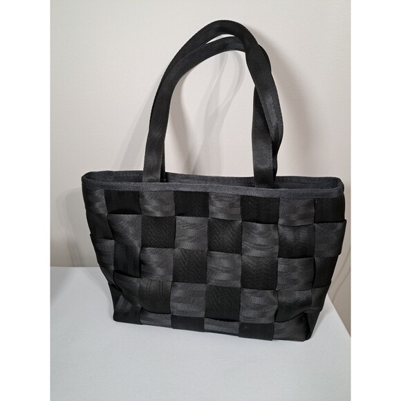 Harveys The Original Seatbelt Bag Purse Tote Satchel Black Double Straps - Picture 2 of 14